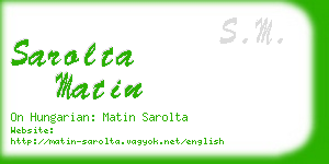 sarolta matin business card